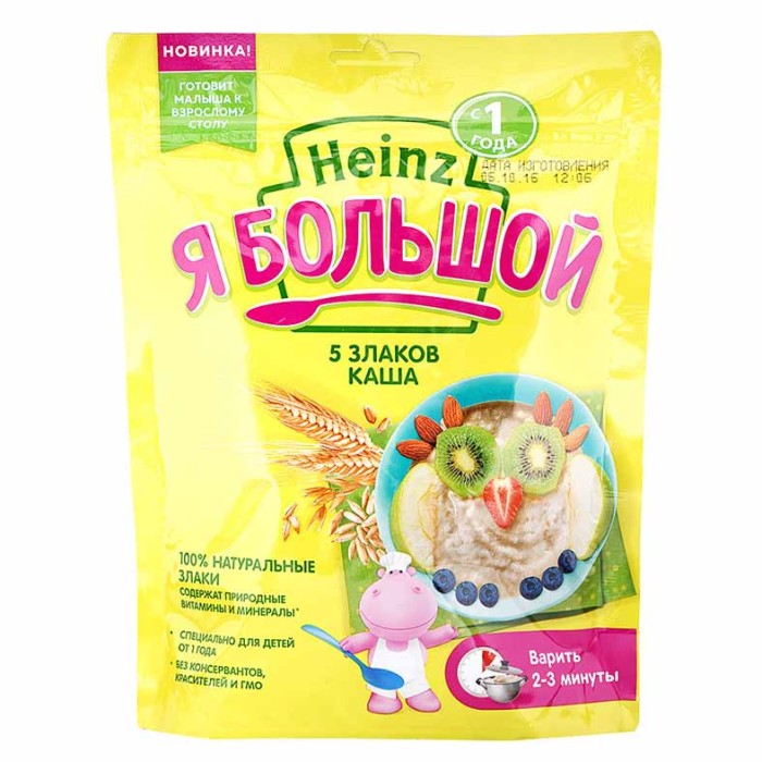 Каша Heinz Я большой 5 злаков с 12мес 250гр д/п
