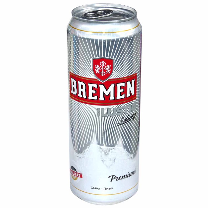 Пиво Bremen von lustig светлое 4% 0,45л ж/б