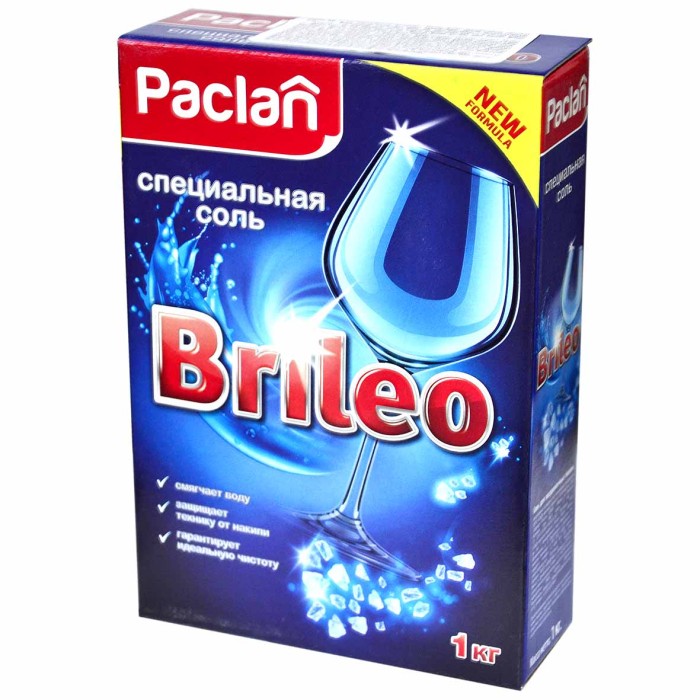 Соль для посудомоечных машин Paclan Brileo 1кг