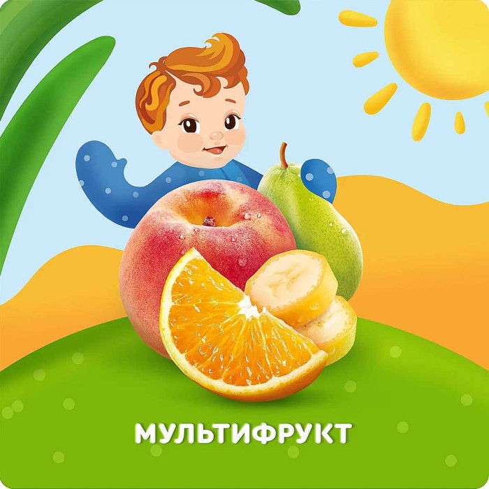 Пюре Агуша мультифрукт с 6мес 90гр пауч