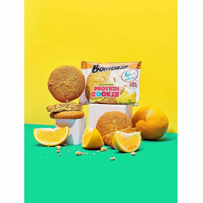 Печенье протеиновое Bombbar неглаз Orange-ginger 40гр м/у