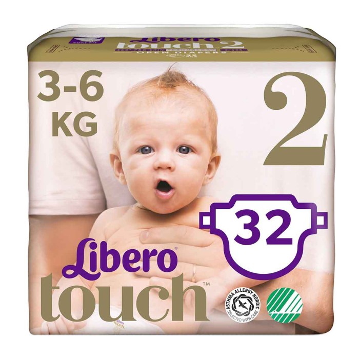 Подгузники Libero Touch 2 (3-6кг) 32шт м/у