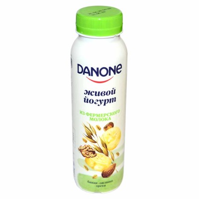 Йогурт питьевой Danone банан-овсянка-орехи 2,5% 270мл пэт*
