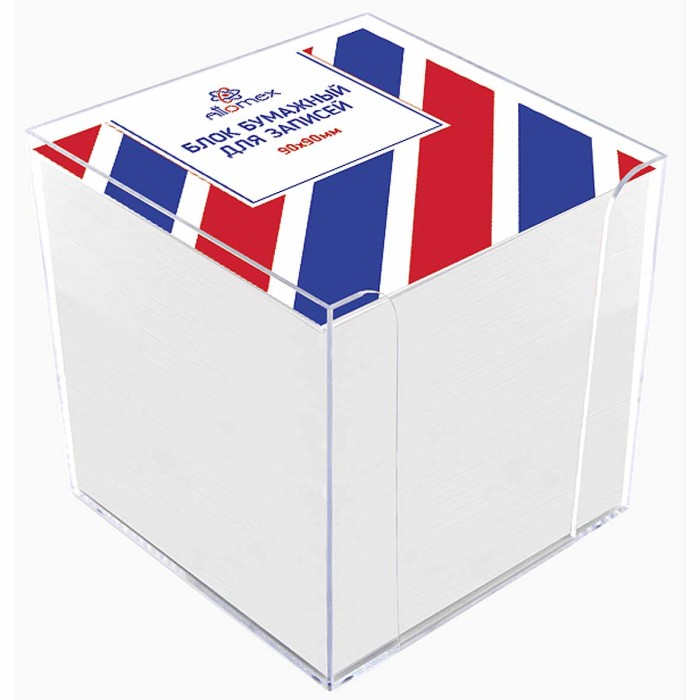 Бокс с белой бумагой Attomex для записей 90*90*90мм арт2013405