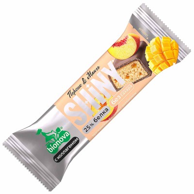 Батончик протеиновый Bionova Shiny вкус персик-манго 40гр м/у