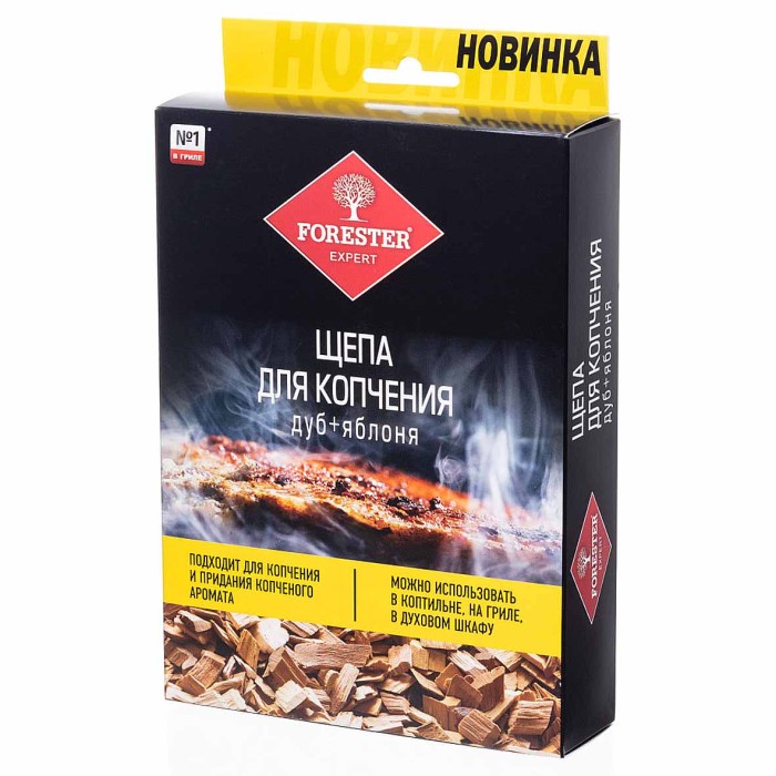 Щепа для копчения Forester Дуб-яблоня в лотке 100гр к/у