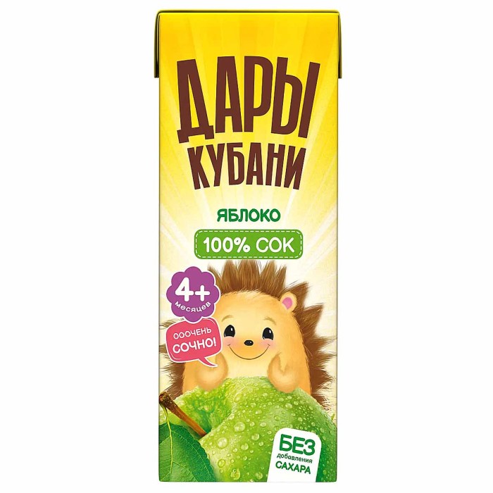 Сок Дары Кубани яблоко 4+ 0,2л т/п