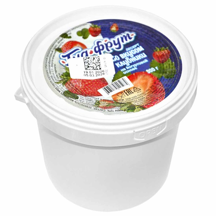 Йогурт Гуд-Фрут со вкусом клубники 15% 900гр ведро