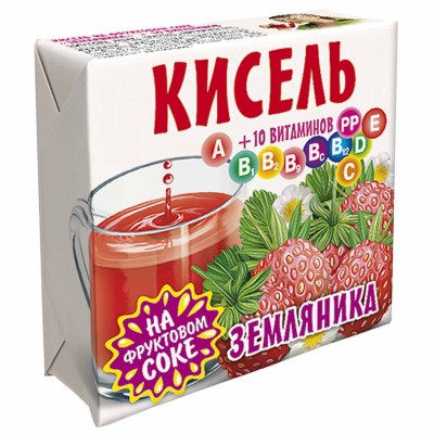 Кисель Трапеза земляника 220гр брикет
