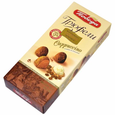 Конфеты Победа Трюфель каппучино с кусочками печенья 180гр к/у