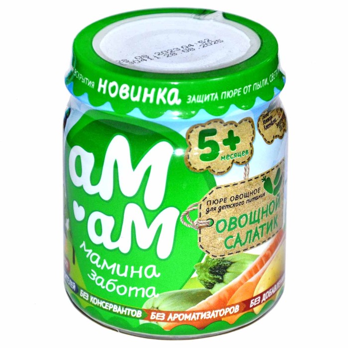 Пюре Ам-ам овощной салатик с 5мес 90гр ст/б