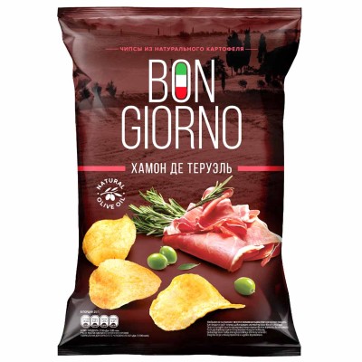 Чипсы Bon Giorno вкус Хамон де Теруэль 80гр м/у