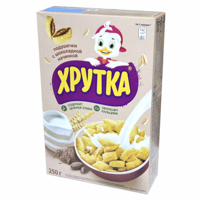 Завтрак готовый Nestle Хрутка подушечки шоколадные 250гр к/у