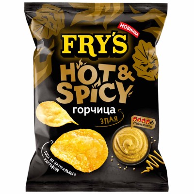 Чипсы Fry&#039;s вкус злая горчица 70гр м/у