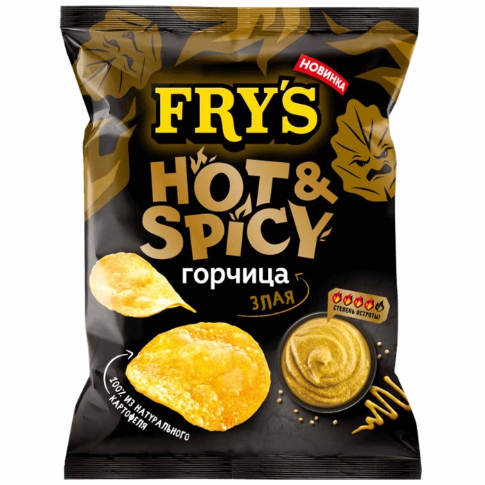 Чипсы Fry's вкус злая горчица 70гр м/у