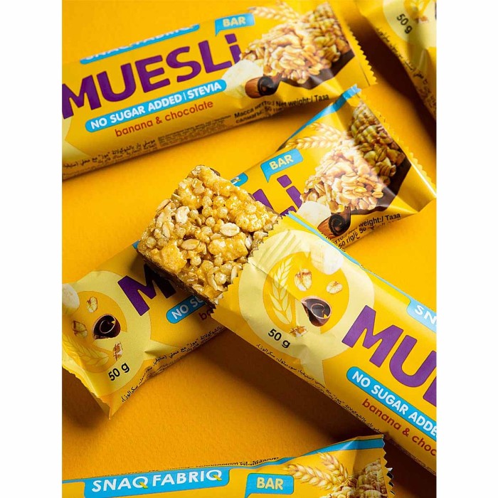 Батончик-мюсли Snaq Fabriq banana-chocolate с молочным шоколадом 50гр м/у