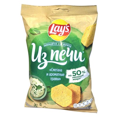 Чипсы Lay’s Из печи вкус сметана и ароматные травы 85гр м/у