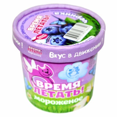 Мороженое Время летать! Ванильное с черникой 65гр пэт