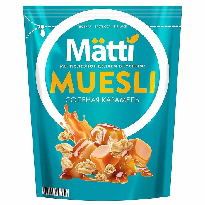 Мюсли Matti соленая карамель 250гр м/у
