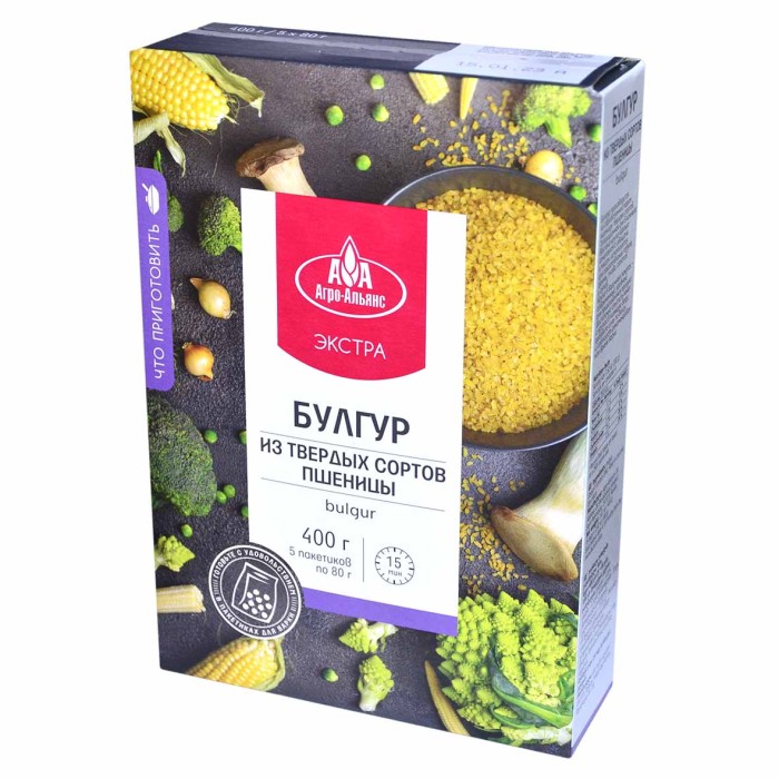 Крупа булгур Агро-Альянс экстра 5*80гр к/у