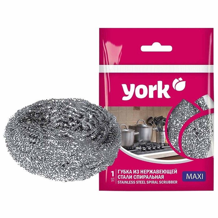 Губка для посуды York Maxi спиральная 1шт 0201 к/у