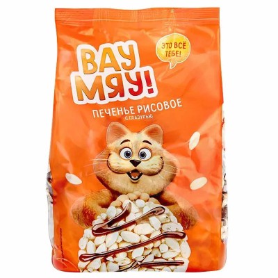 Печенье Вау Мяу рисовые в глазури 150 гр м/у