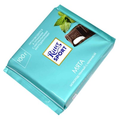 Шоколад Ritter Sport с мятной начинкой 100гр м/у