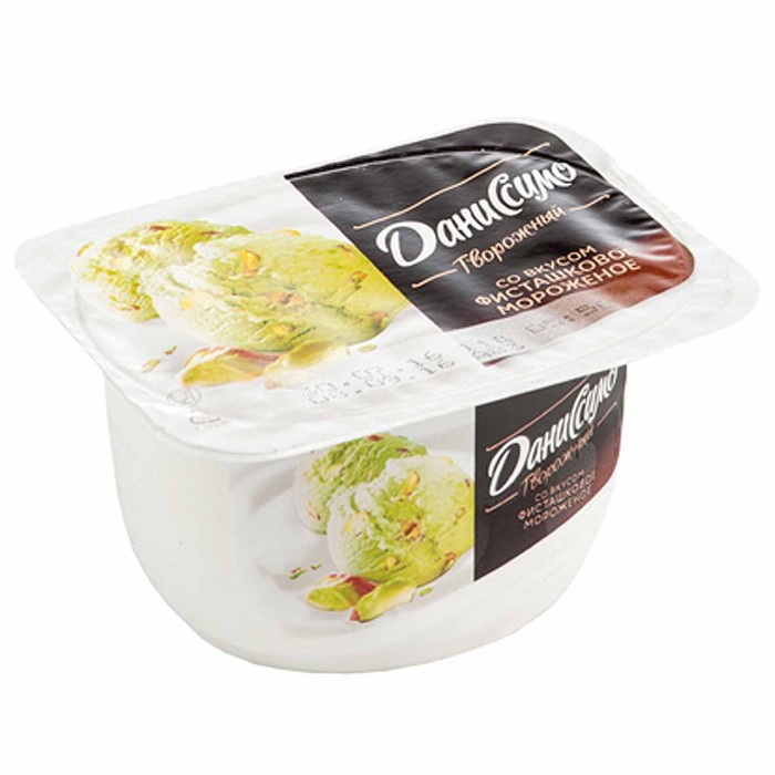 Десерт творожный Даниссимо фисташковое мороженое 6,5% 130гр пэт