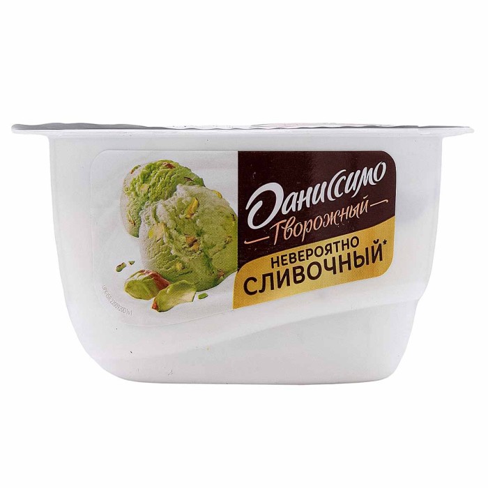 Десерт творожный Даниссимо фисташковое мороженое 6,5% 130гр пэт