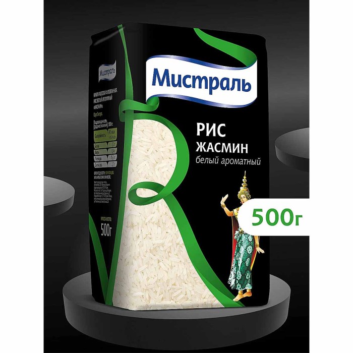 Крупа рис Мистраль Жасмин 500гр м/у