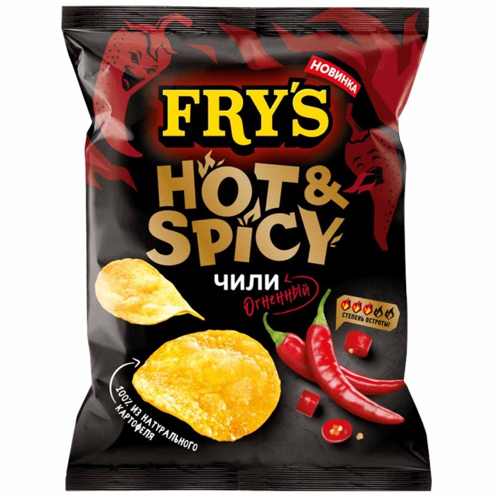 Чипсы Fry's вкус огненный чили 70гр м/у