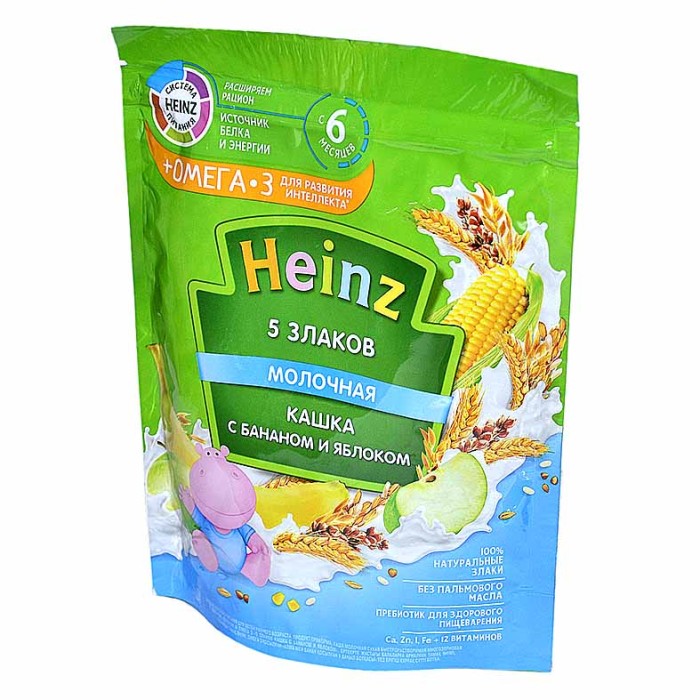 Каша Heinz 5 злаков банан-яблоко с 6мес 200гр д/п