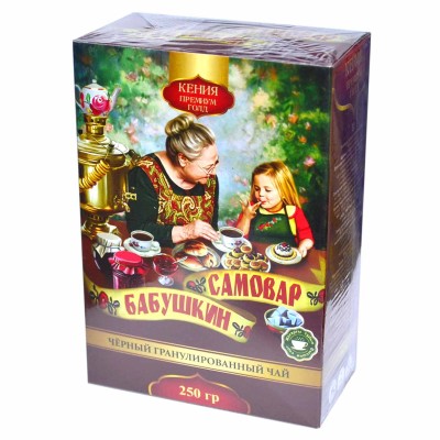 Чай Самовар бабушки черный гранул 250гр к/у