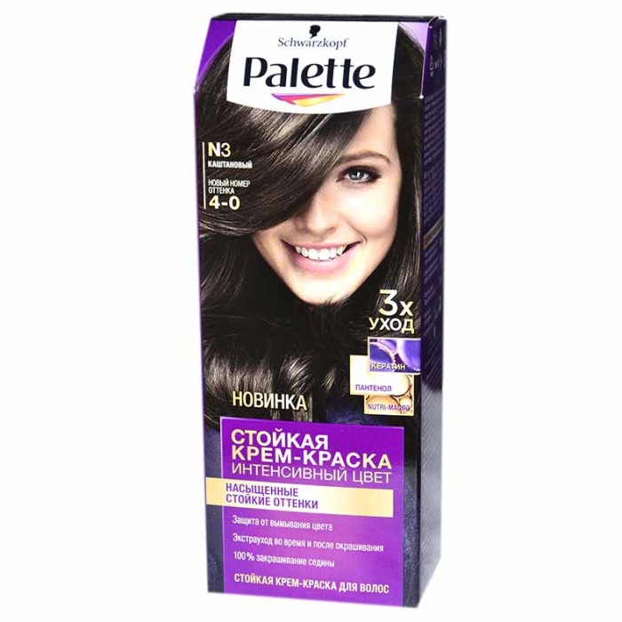 Краска для волос Palette N3 Каштановый 110мл к/у