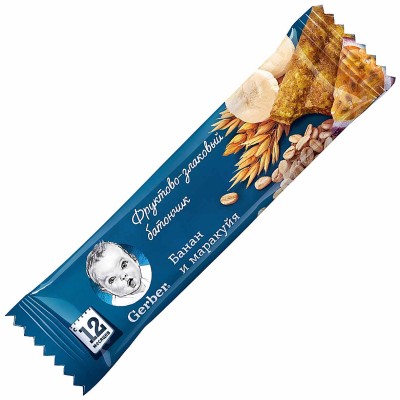 Батончик Gerber фруктовый маракуйя с 12мес 25гр м/у