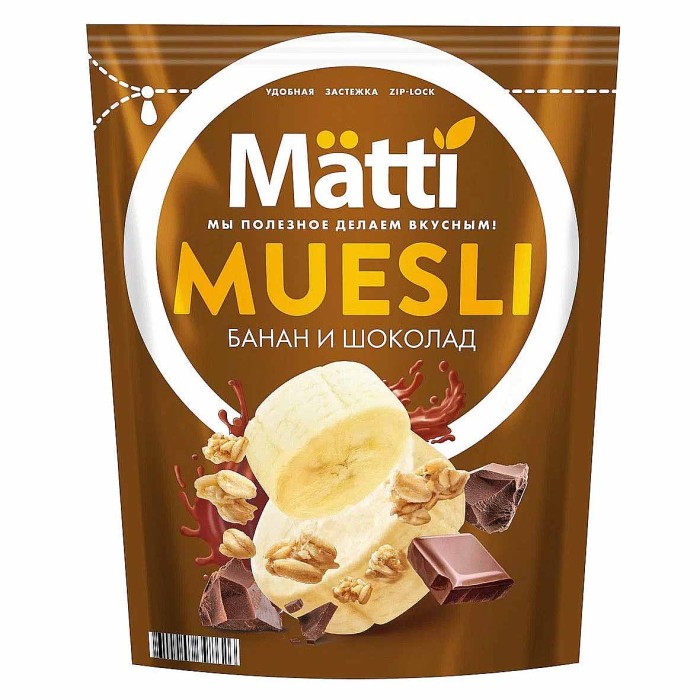 Мюсли Matti банан-шоколад 250гр м/у