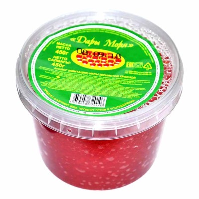 Икра Дары моря имитированная красная зернистая 450гр пэт