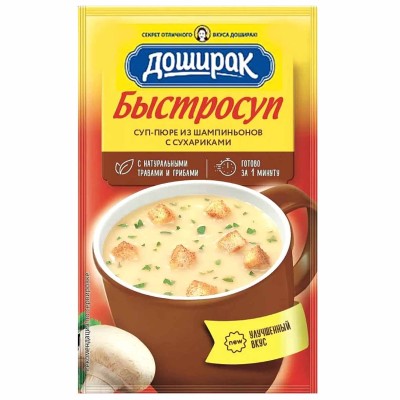 Суп-пюре Доширак из шампиньонов с сухариками 17гр м/у