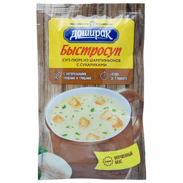 Суп-пюре Доширак из шампиньонов с сухариками 17гр м/у
