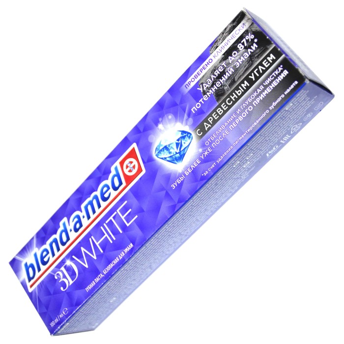 Паста зубная Blend-a-med 3D White Отбеливание и глубокая чистка с древесным углем 100мл к/у