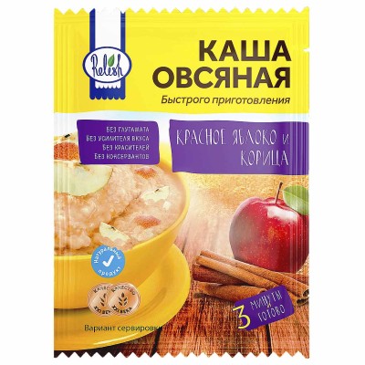 Каша овсяная Relish красное яблоко и корица 35 гр м/у