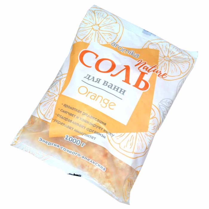 Соль для ванн Аромика Orange с эфирным маслом 1кг м/у