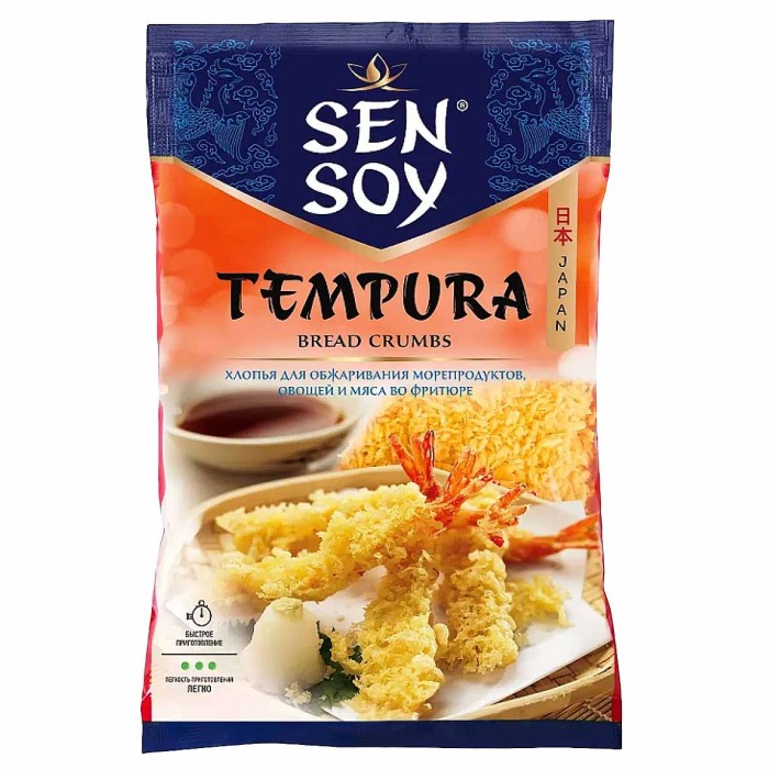 Хлопья панировочные Sen Soy Темпура для морепродуктов мяса и овощей 100гр м/у
