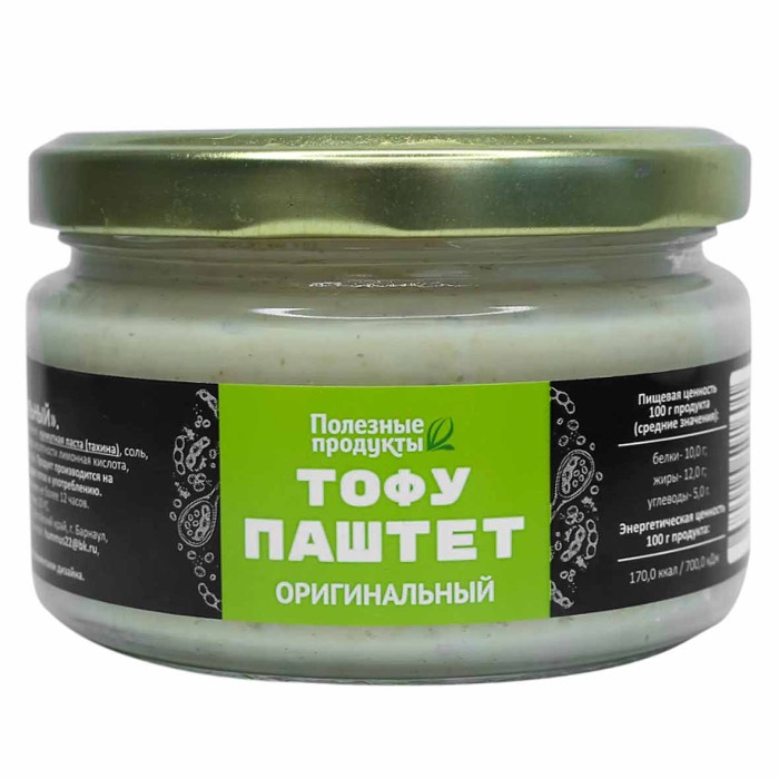 Тофу-паштет Полезные продукты оригинальный 200гр ст/б
