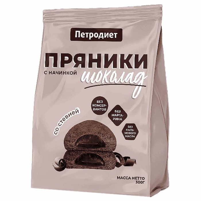 Пряники Петродиет шоколадные со стевией 300гр м/у