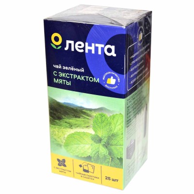Чай зелёный Лента с экстрактом мяты 25*1,8гр к/у