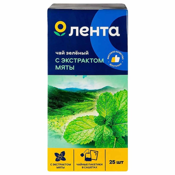 Чай зелёный Лента с экстрактом мяты 25*1,8гр к/у
