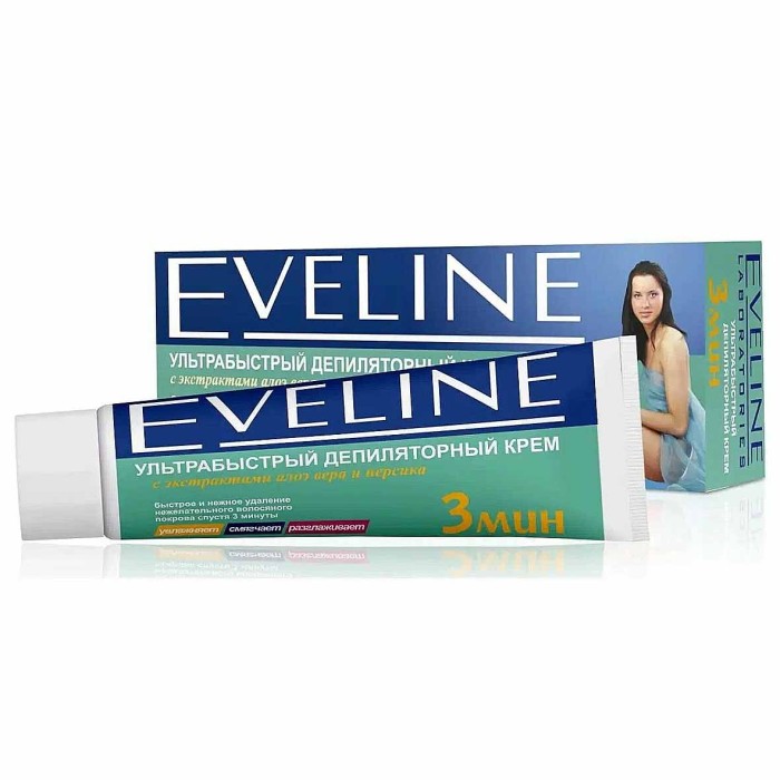 Крем для депиляции Eveline Ультра быстрый 3 мин экстракт алоэ-вера и персика 100мл к/у