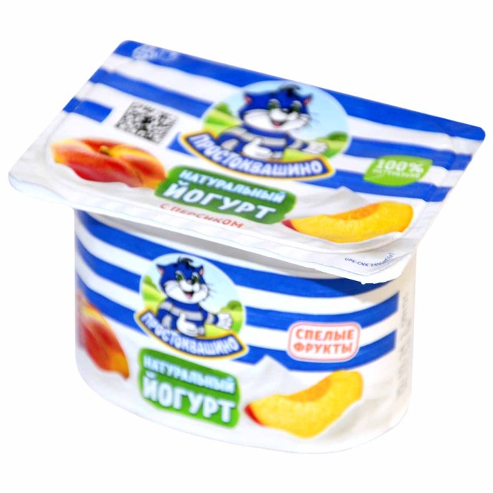 Йогурт Простоквашино Персик 2,9% 110гр пэт