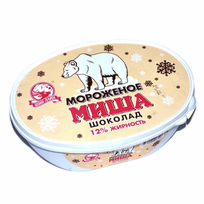 Мороженое Миша Пломбир шоколадный 450гр ванна